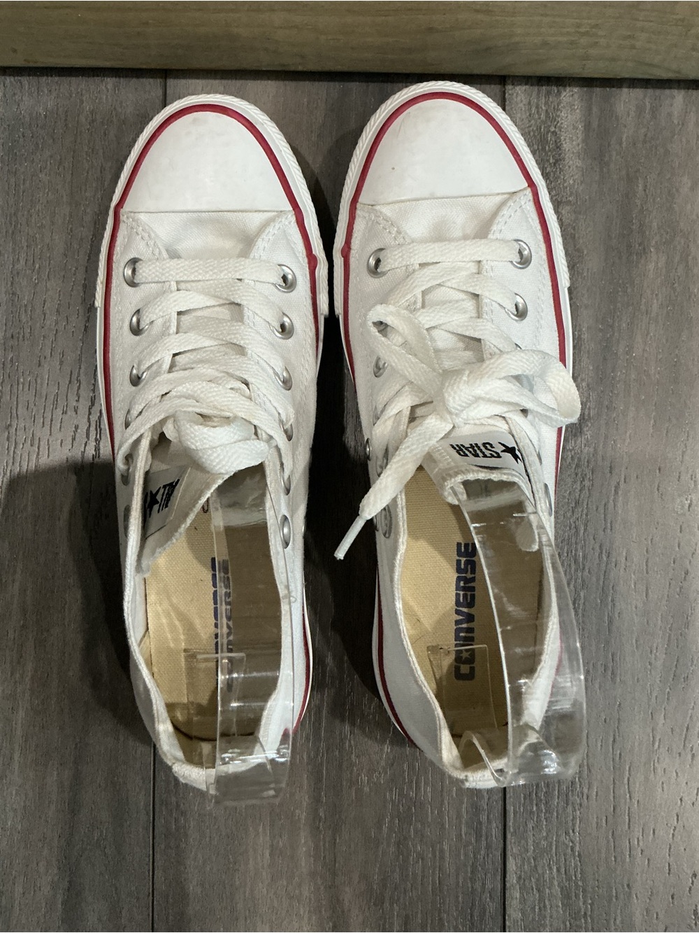 White Converse Low Top All Stars Women's Sz 8 - Picture 5 of 6